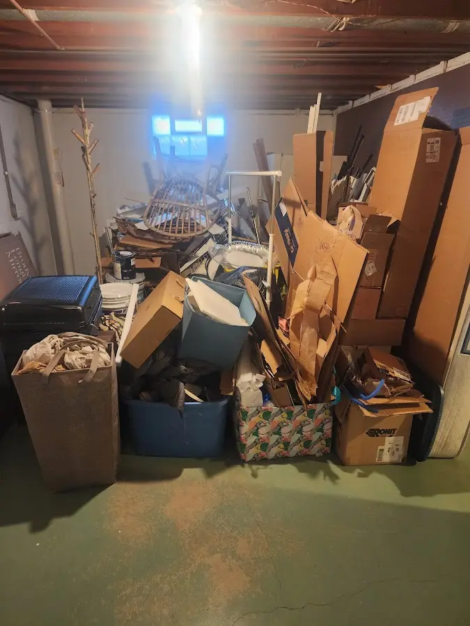 Roll-off dumpster container at job site for 4 Yard Dumpster Rental in Alpine